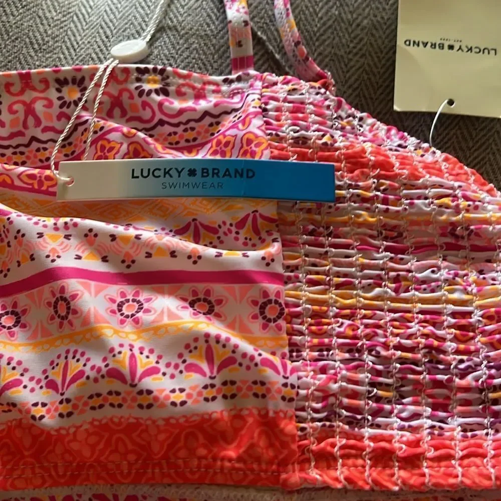 NWT Lucky Brand Kids Pink Swim Set 50 UPF XL (16)